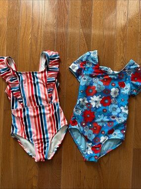 Cat and Jack bathing suits, size small (6/7)